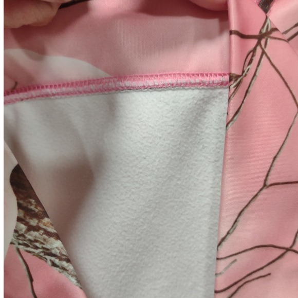 Huntworth Hoodie Womens Large Pink Camouflage 1/4 Zip Pullover Activewear - Picture 4 of 5